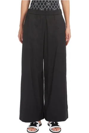 Max Mara Dames, Broeken, Zwart, Maat: M Katoen