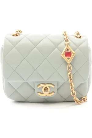 CHANEL Dames, Pre-owned, Blauw, Maat: ONE Size Leer