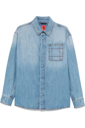 FERRARI Heren, Overhemden, Blauw, Maat: L Denim