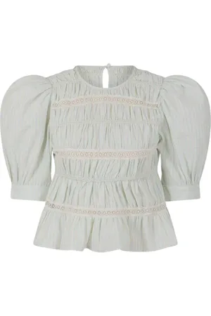 Manoush Dames, Blouses & Shirts, Blauw, Maat: 2XS Katoen