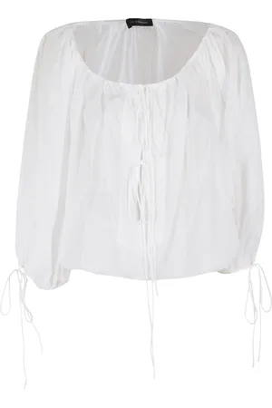 Andamane Dames, Blouses & Shirts, Wit, Maat: S Katoen