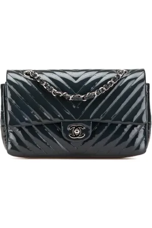 CHANEL Dames, Pre-owned, Blauw, Maat: ONE Size Leer