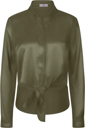 Riani Dames, Blouses & Shirts, Groen, Maat: 2XL Satijn