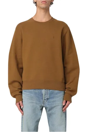 Saint Laurent Heren, Sweatshirts & Hoodies, Bruin, Maat: XL Katoen