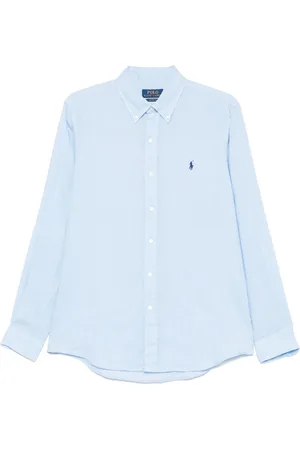 Ralph Lauren Heren, Overhemden, Blauw, Maat: XL Linnen