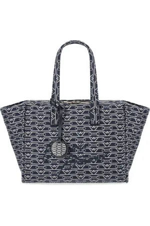 Emporio Armani Dames, Tassen, Blauw, Maat: ONE Size Katoen