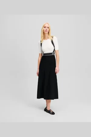Karl Lagerfeld Dames, Jurken, Zwart, Maat: L Viscose