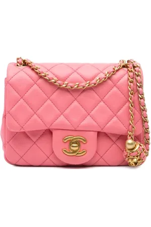 CHANEL Dames, Pre-owned, Roze, Maat: ONE Size Leer