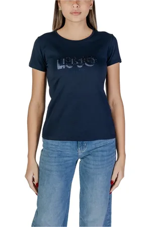 Liu Jo Dames, Tops, Blauw, Maat: S Katoen