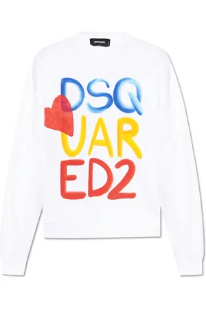 Dsquared2 Heren, Sweatshirts & Hoodies, Wit, Maat: XL Katoen