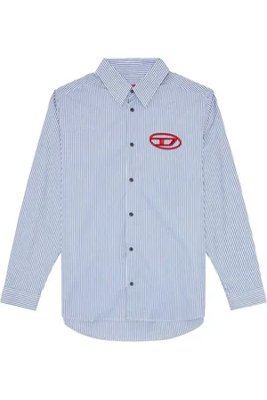 Diesel Heren, Overhemden, Blauw, Maat: 2XL Katoen