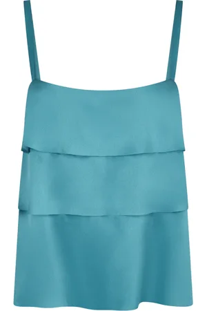 Alberta Ferretti Dames, Tops, Blauw, Maat: L Zijde