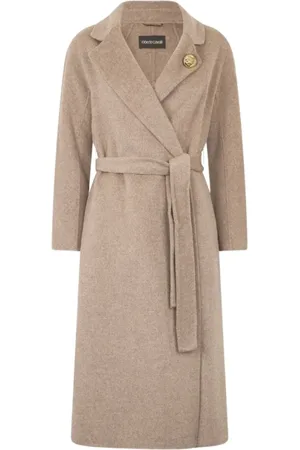 Roberto Cavalli Dames, Mantels, Bruin, Maat: M Wol