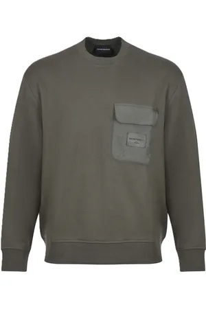 Emporio Armani Heren, Sweatshirts & Hoodies, Groen, Maat: 2XL Katoen