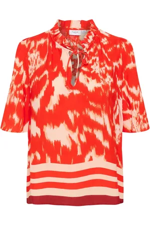 Saint Tropez Dames, Blouses & Shirts, Oranje, Maat: M Viscose