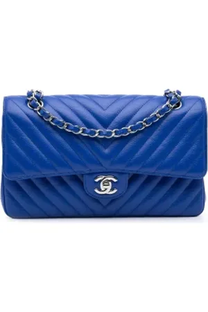 CHANEL Dames, Pre-owned, Blauw, Maat: ONE Size Leer