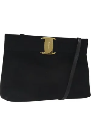 Salvatore Ferragamo Dames, Pre-owned, Zwart, Maat: ONE Size Suède