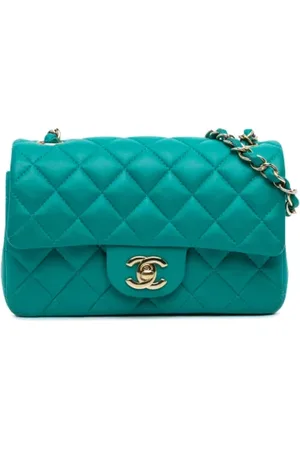 CHANEL Dames, Pre-owned, Blauw, Maat: ONE Size Leer
