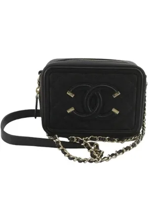 CHANEL Dames, Pre-owned, Zwart, Maat: ONE Size Leer