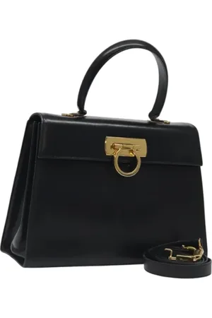 Salvatore Ferragamo Dames, Pre-owned, Zwart, Maat: ONE Size Leer
