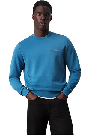Calvin Klein Heren, Sweatshirts & Hoodies, Blauw, Maat: XL Katoen