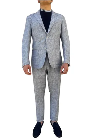 ELEVENTY Heren, Pakken, Blauw, Maat: L