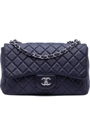 CHANEL Dames, Pre-owned, Blauw, Maat: ONE Size Leer
