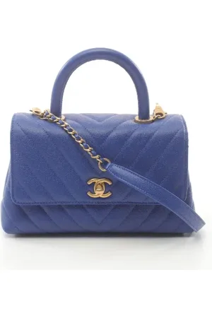 CHANEL Dames, Pre-owned, Blauw, Maat: ONE Size Leer
