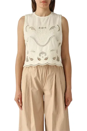 Twin-Set Dames, Tops, Wit, Maat: XS Katoen