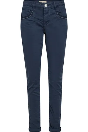 Mos Mosh Dames, Broeken, Blauw, Maat: W29 Katoen