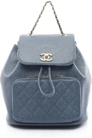 CHANEL Dames, Pre-owned, Blauw, Maat: ONE Size Leer
