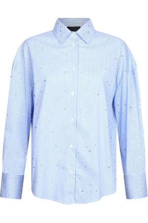 Liu Jo Dames, Blouses & Shirts, Blauw, Maat: 2XS Katoen