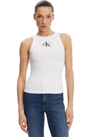 Calvin Klein Dames, Tops, Wit, Maat: M Katoen