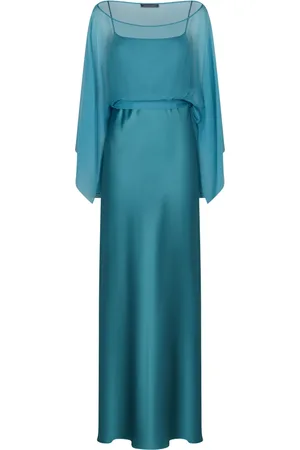Alberta Ferretti Dames, Jurken, Blauw, Maat: M Zijde
