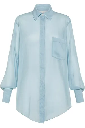 FORTE FORTE Dames, Blouses & Shirts, Blauw, Maat: XS Katoen