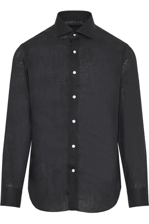 BARBA Heren, Overhemden, Zwart, Maat: 4XL Linnen