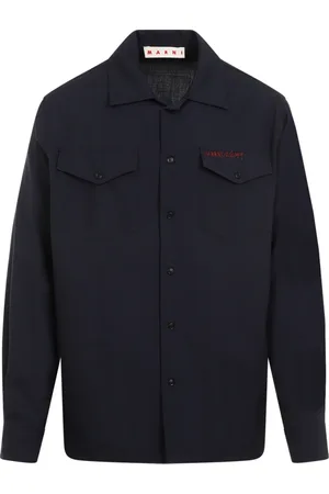 Marni Heren, Jassen, Blauw, Maat: L Wol
