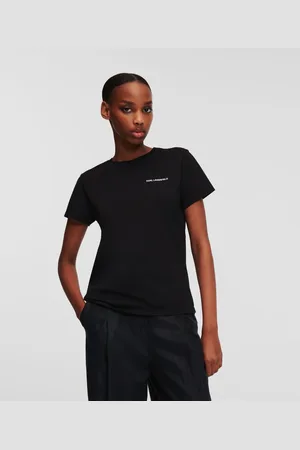 Karl Lagerfeld Dames, Tops, Zwart, Maat: L Katoen