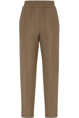 Brunello Cucinelli Dames, Broeken, Bruin, Maat: S Zijde