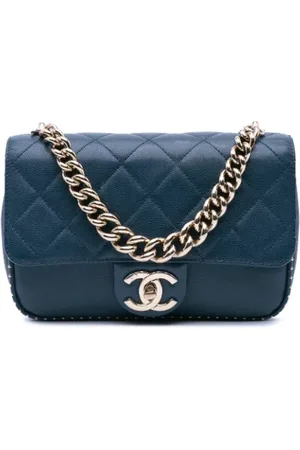 CHANEL Dames, Pre-owned, Blauw, Maat: ONE Size Leer