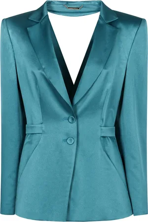 Alberta Ferretti Dames, Jassen, Blauw, Maat: S Zijde