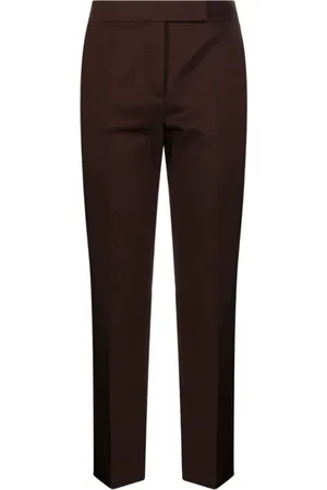 Max Mara Dames, Broeken, Bruin, Maat: S Katoen