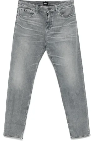 HUGO BOSS Heren, Jeans, Grijs, Maat: W35 Katoen