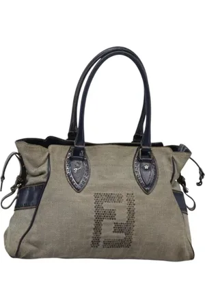 Fendi Dames, Pre-owned, Grijs, Maat: ONE Size Leer