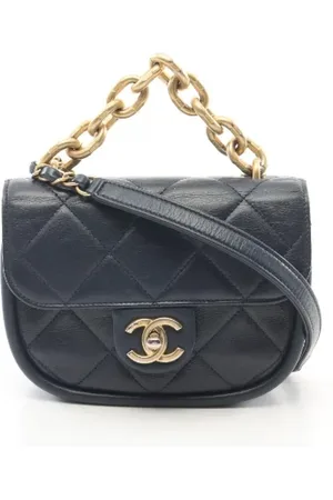 CHANEL Dames, Pre-owned, Blauw, Maat: ONE Size Leer