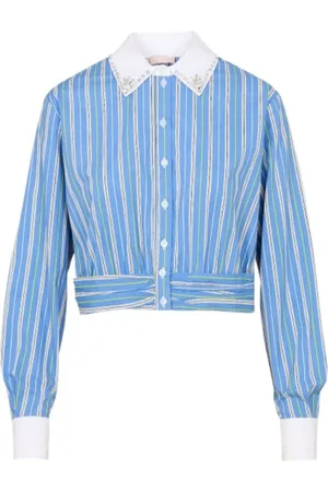 Liu Jo Dames, Blouses & Shirts, Blauw, Maat: L Katoen