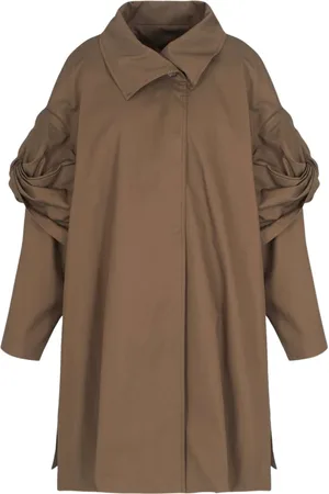 Emporio Armani Dames, Mantels, Bruin, Maat: S Katoen