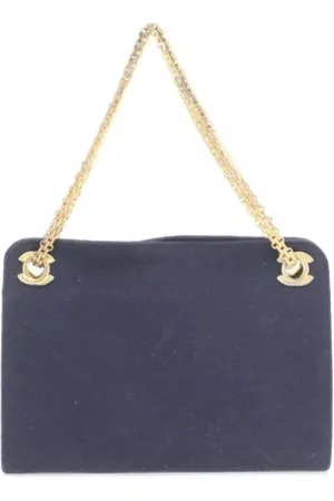 CHANEL Dames, Pre-owned, Blauw, Maat: ONE Size Leer