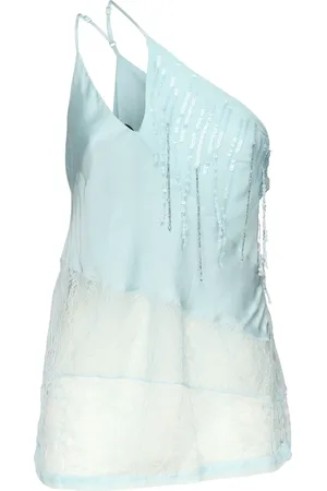 Pinko Dames, Tops, Blauw, Maat: M Satijn