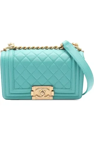 CHANEL Dames, Pre-owned, Blauw, Maat: ONE Size Leer
